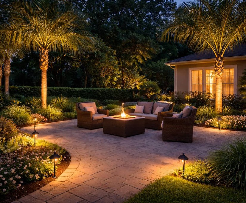 Outdoor holiday lighting installed on residential home