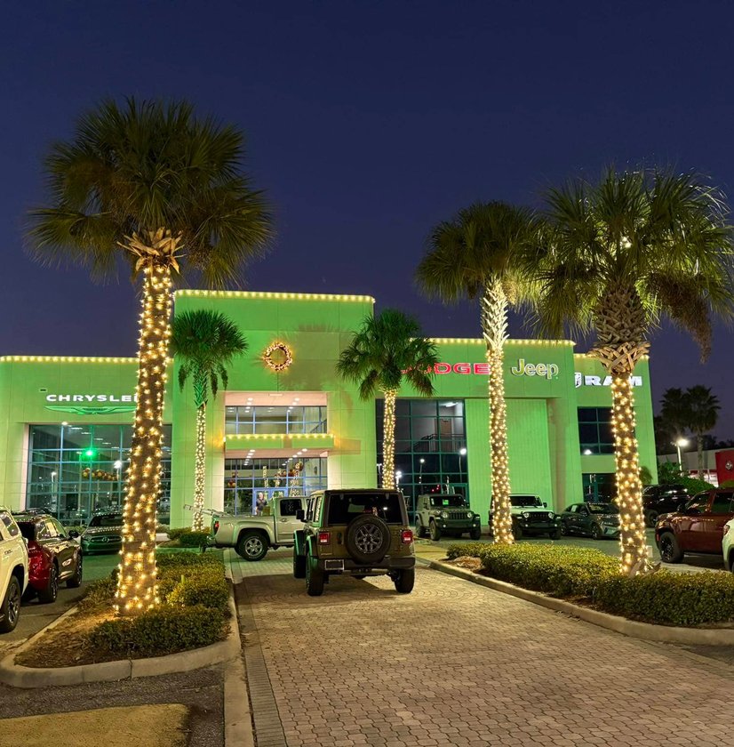 Commercial outdoor lighting setup