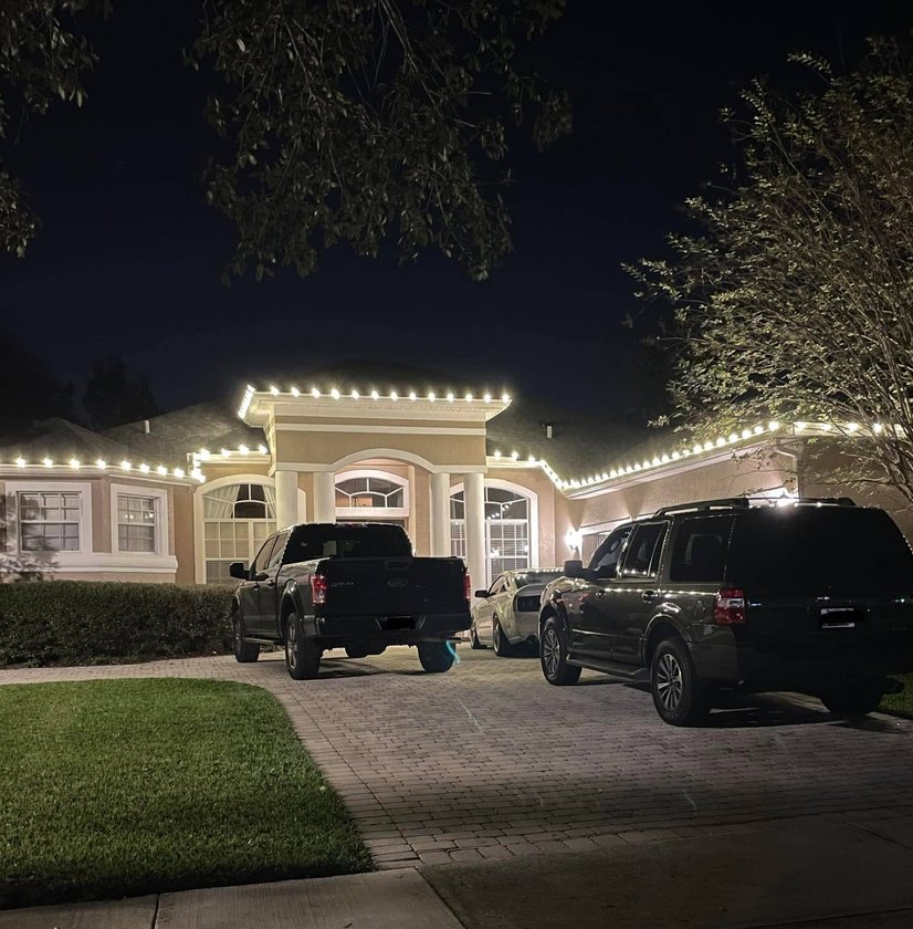 House illuminated with professional outdoor lighting