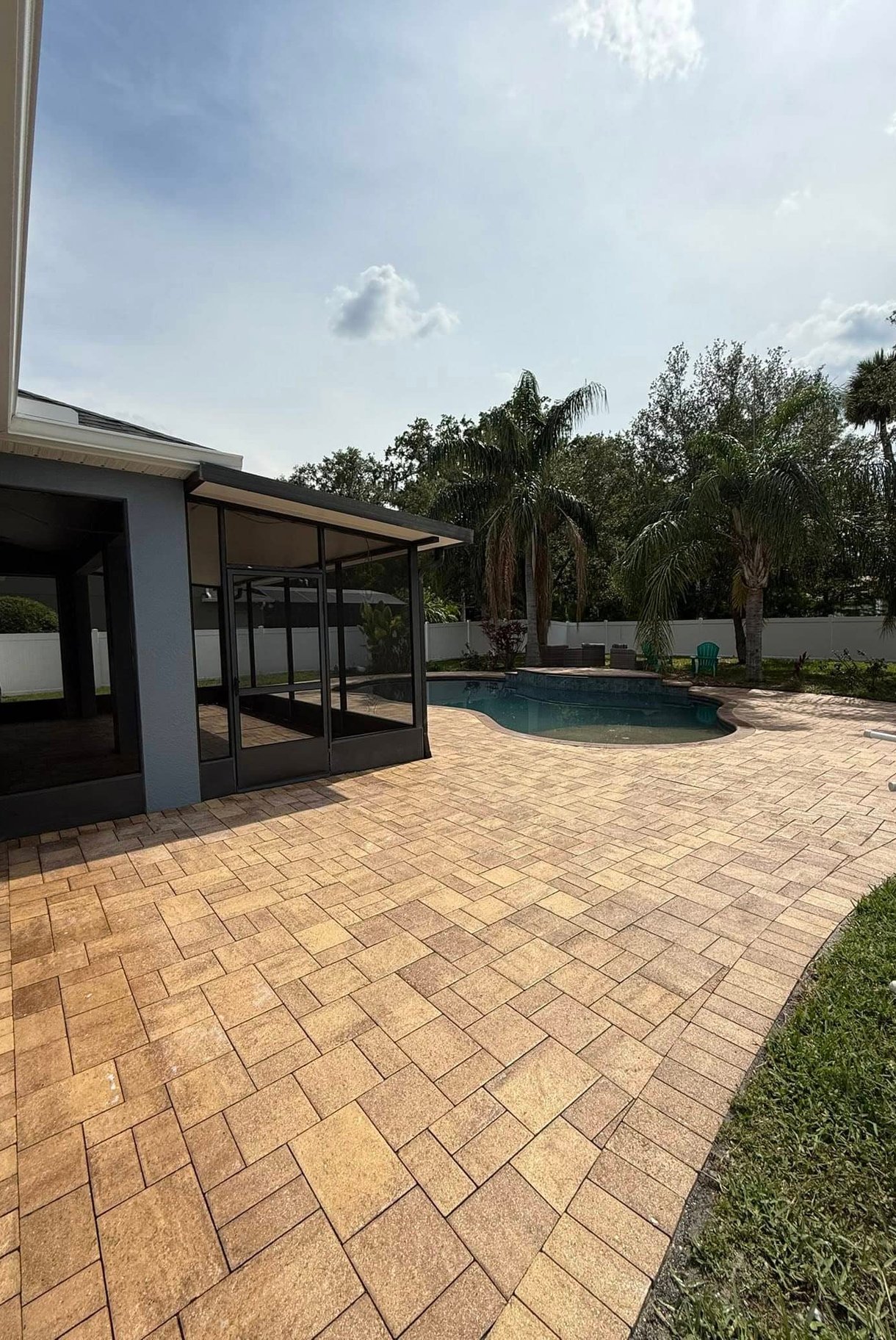 Patio and walkway lighting installation